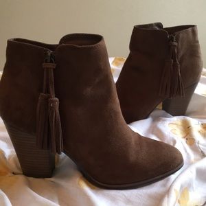 Brown Heeled booties size 9